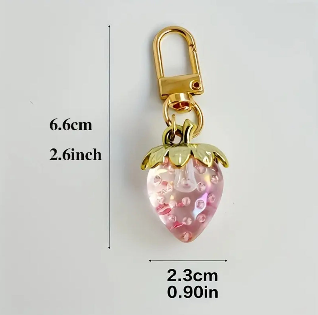 Strawberry & Cherry key ring