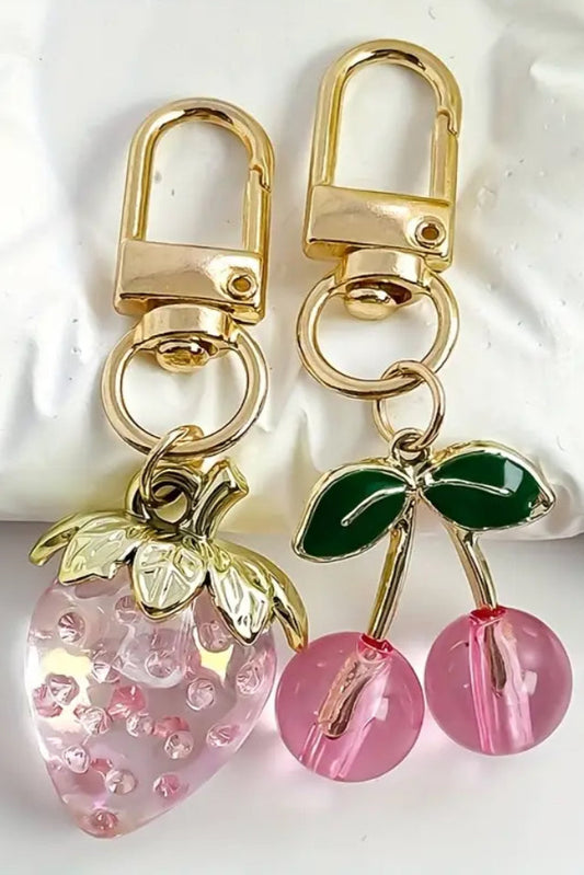 Strawberry & Cherry key ring